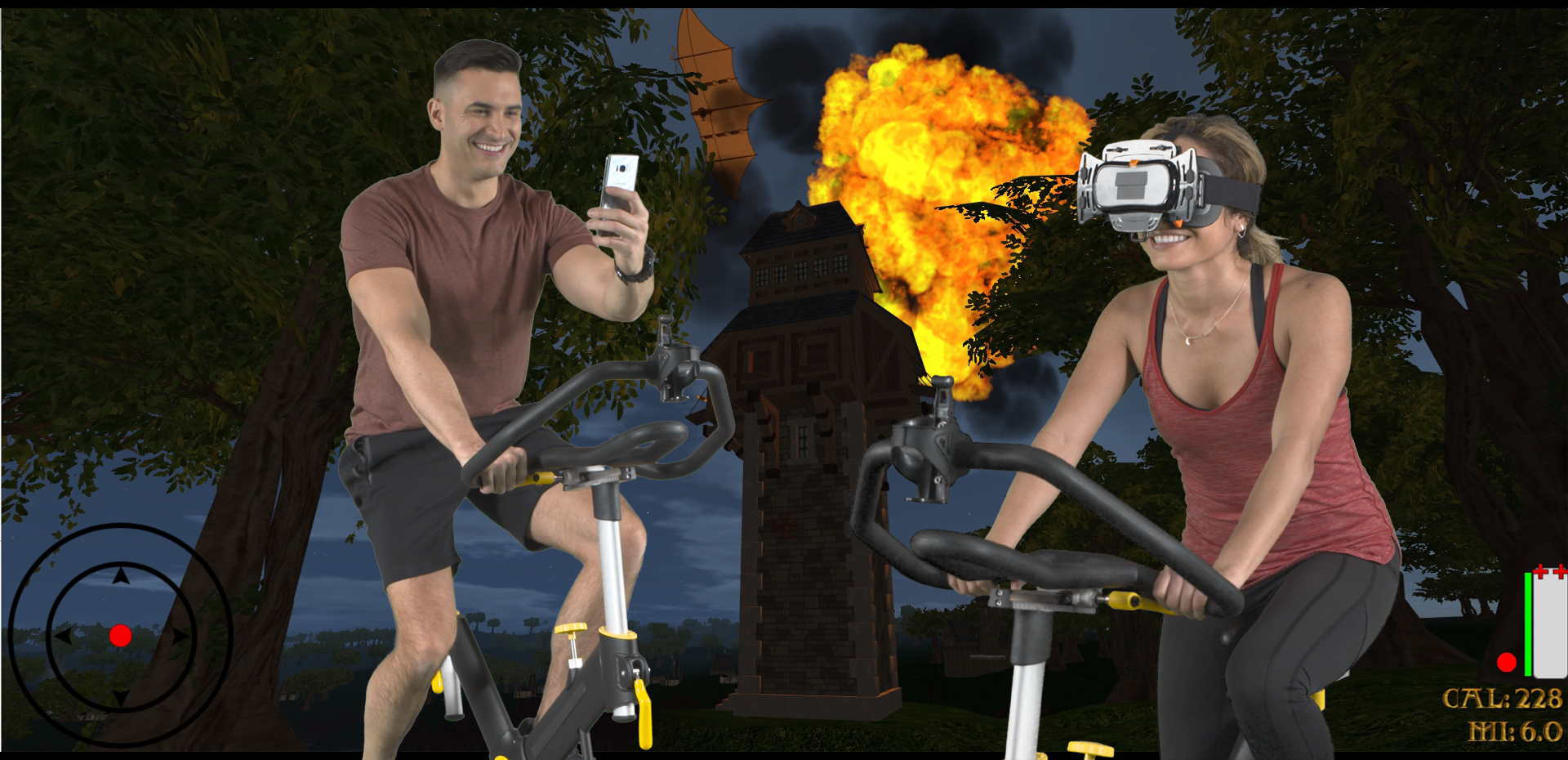 Exercise Bike Controlled Fitness Game